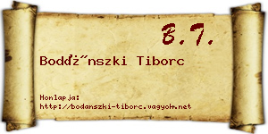 Bodánszki Tiborc névjegykártya